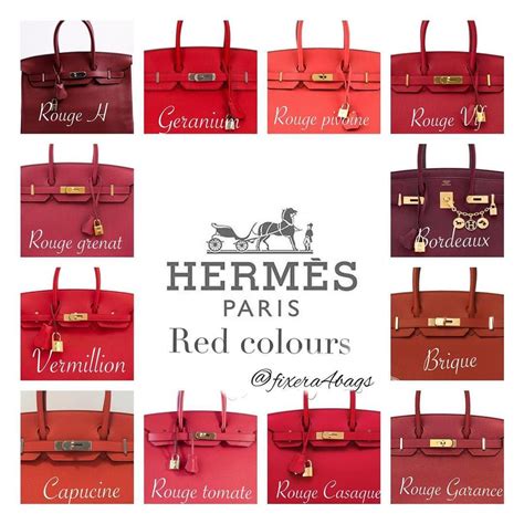 hermes red handbag|hermes red color chart.